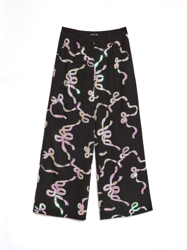 Ripple Bow Embellished Trousers