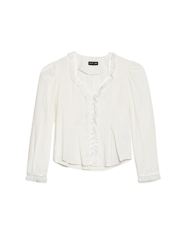 Powdered Ruffle Blouse