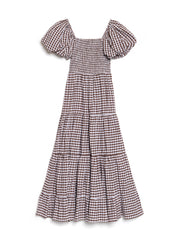 Pollen Gingham Midi Dress