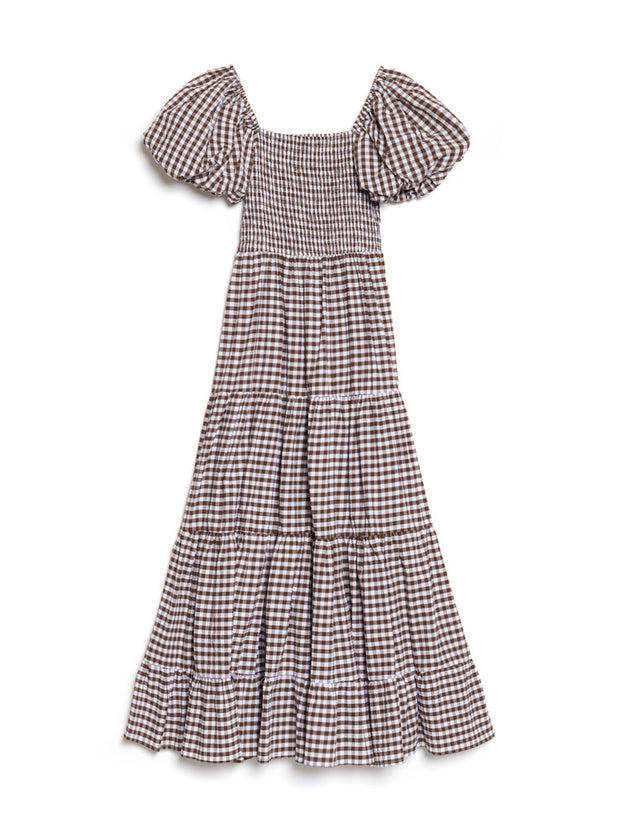 Pollen Gingham Midi Dress