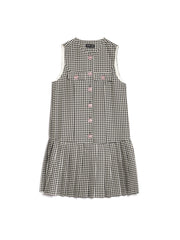 Petal Houndstooth Mini Dress