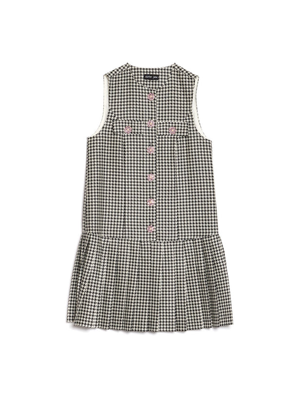 Petal Houndstooth Mini Dress