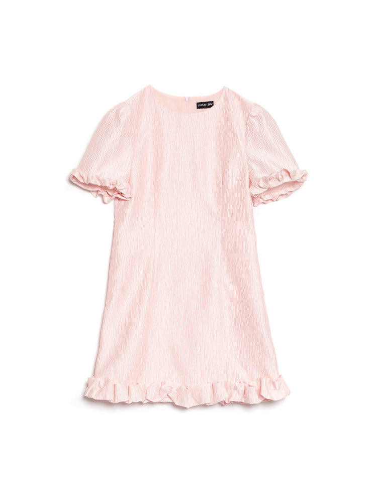 sister jane pink ruffle dress Reverie Ruffle Midi Dress Baby Pink / S