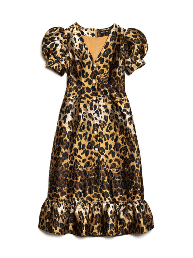 Suite Leopard Jacquard Midi Dress