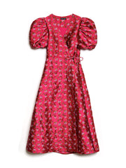 Momento Jacquard Midi Wrap Dress