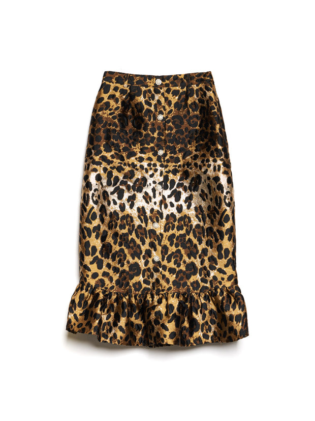 Suite Leopard Jacquard Skirt