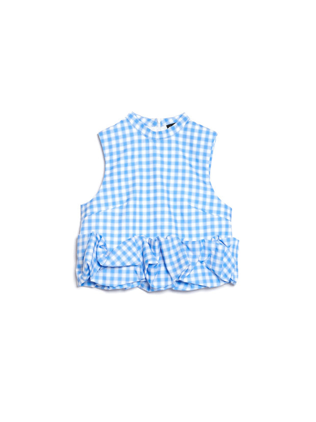 Lavender Gingham Cropped Top