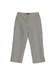 Petal Houndstooth Capri Trousers