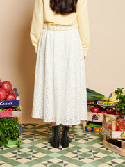 Vanilla Lace Midi Skirt