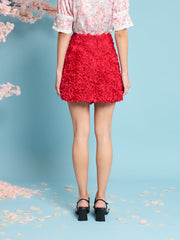 Rose Plume Mini Skirt