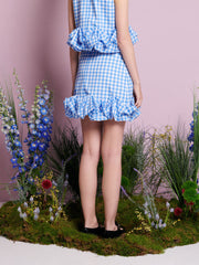 Lavender Gingham Mini Skirt Blue Gingham / Z