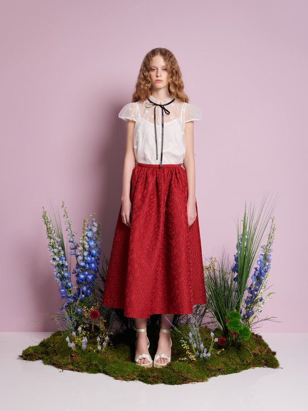 Calla Jacquard Midi Skirt