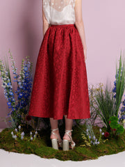 Calla Jacquard Midi Dress Burgundy Red / Z
