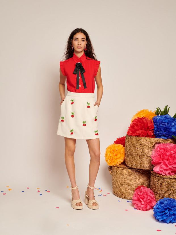 Esperanza Embellished Tweed Mini Skirt