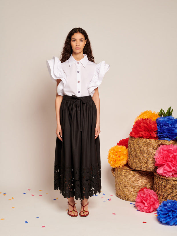 La Fiesta Embroidered Maxi Skirt