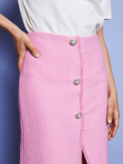 Mira Boucle Pencil Skirt Flamingo Pink / Z