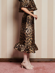 Suite Leopard Jacquard Skirt Brown Leopard / Z