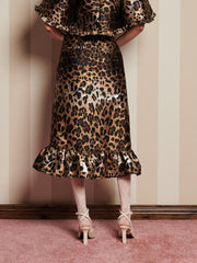 Suite Leopard Jacquard Skirt Brown Leopard / Z