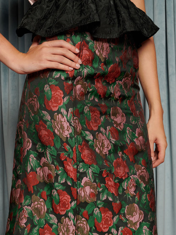 Fantasy Jacquard Midi Skirt Coal Black / Z