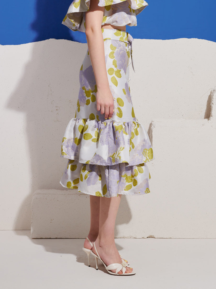 Fig Flora Jacquard Ruffle Skirt – Sister Jane