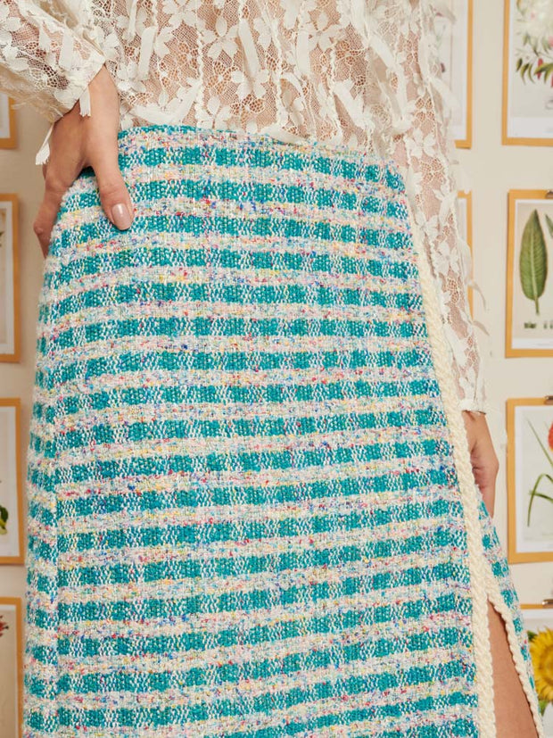 <b>DREAM</b> Novelty Tweed Midi Skirt