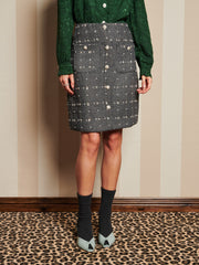 Parlour Tweed Midi Skirt Dark Grey / Z
