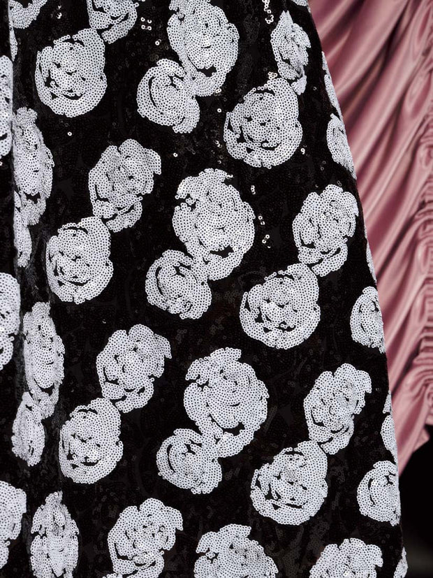 <b>DREAM</b> Roxie Rose Sequin Midi Skirt Onyx Black / Z