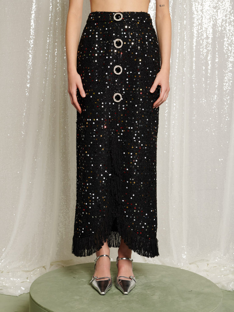 <b>DREAM< b> Confetti Crew Tweed Midi Skirt