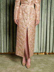 Elsewhere Jacquard Midi Skirt Beige Pink / Z