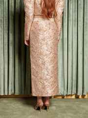 Elsewhere Jacquard Midi Skirt Beige Pink / Z