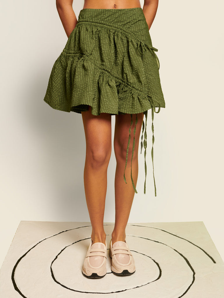 <b> < b> Maz Ruched Mini Skirt