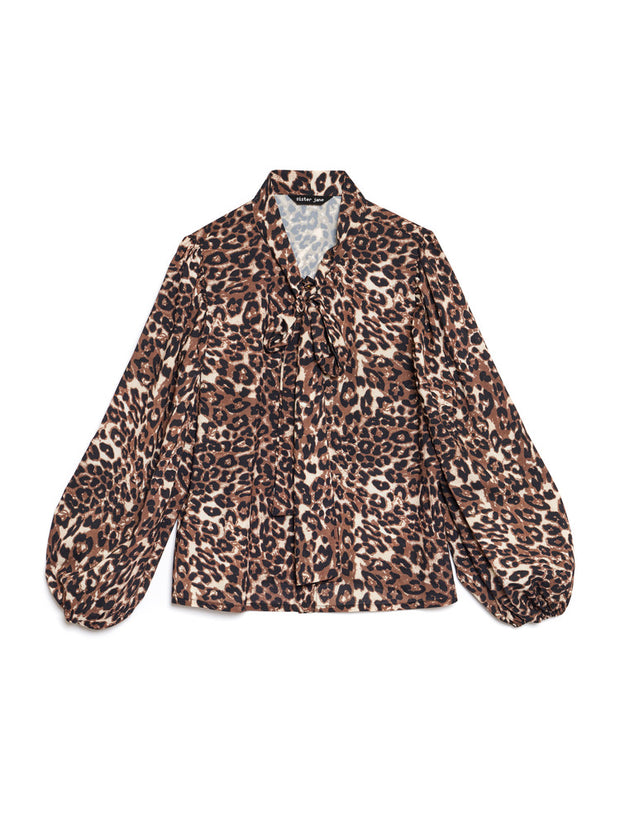 Lise Leopard Bow Blouse