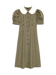 Pine Check Midi Dress