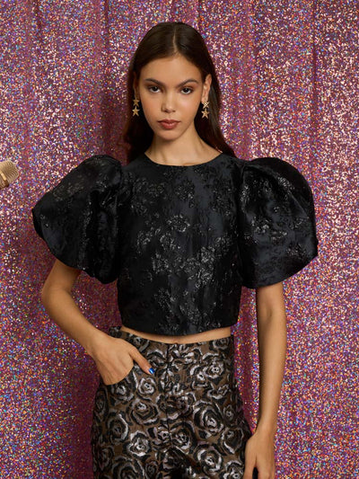 Tribute Jacquard Cropped Top
