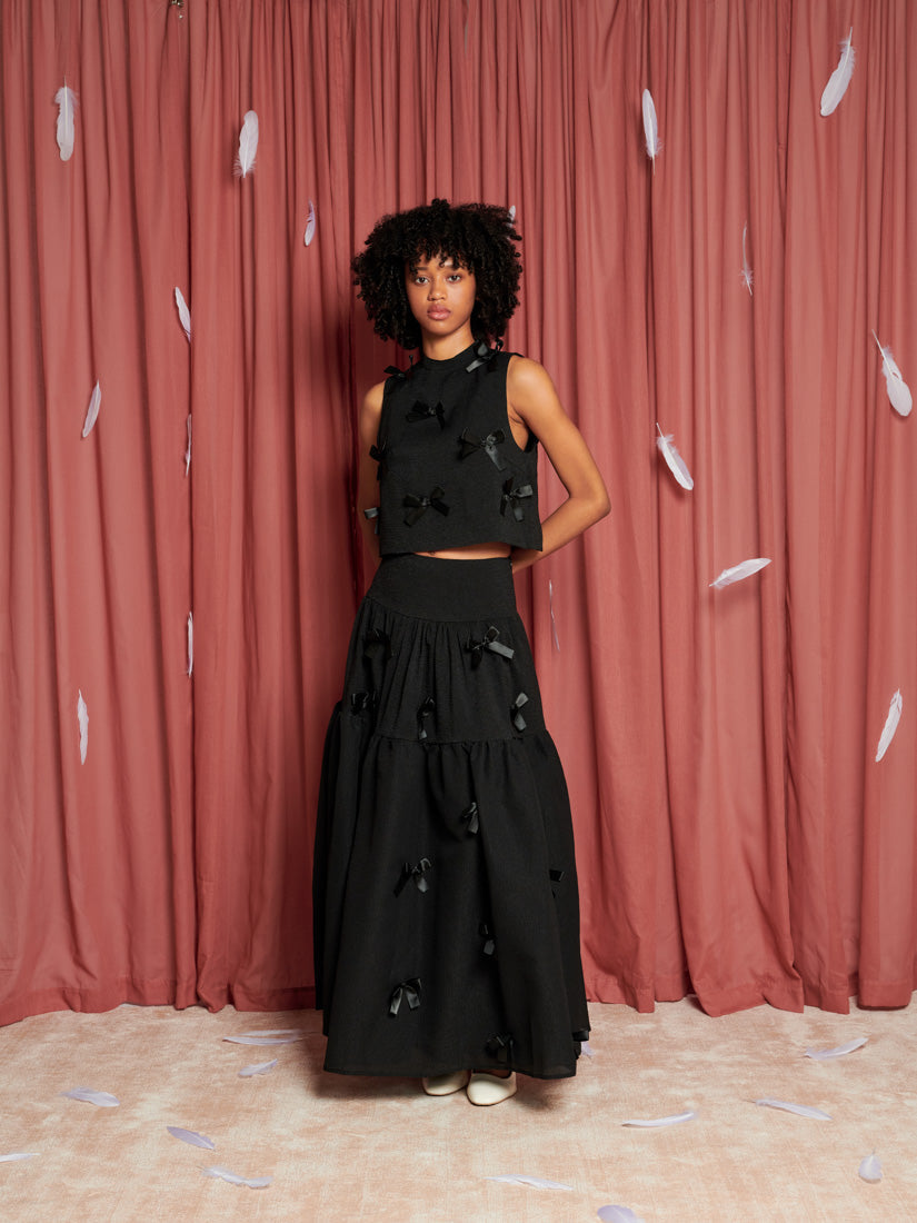 【Sister Jane】Birdie バーディー Bow リボン ミディ ドレス 青 Flutter Bow Midi Dress – Sister Jane
