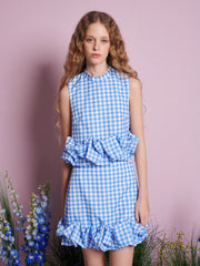 Lavender Gingham Cropped Top Blue Gingham / Z