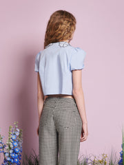 Bluebell Tie Front Top Cornflower Blue / Z