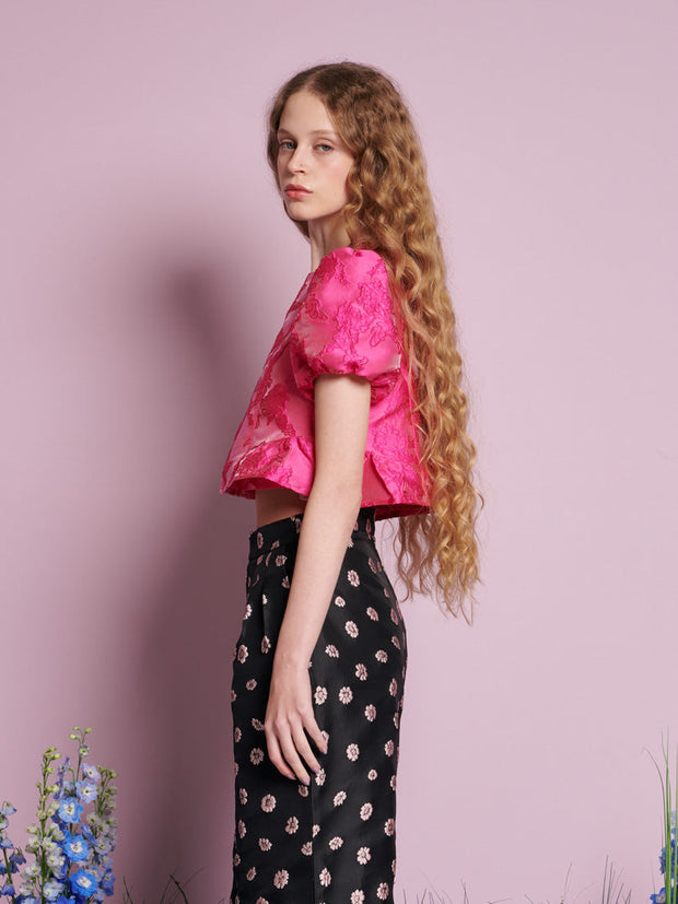 Foxglove Jacquard Top Hot Pink / Z