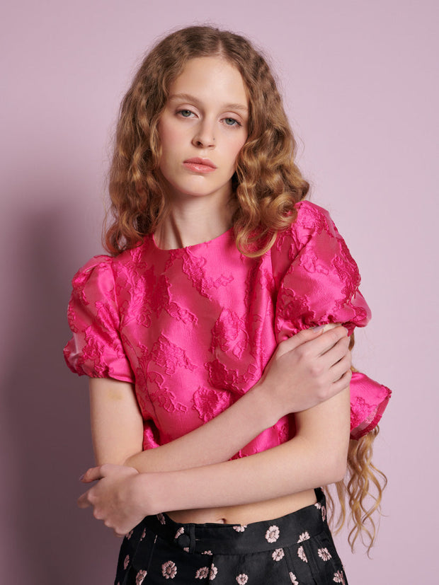 Foxglove Jacquard Top Hot Pink / Z