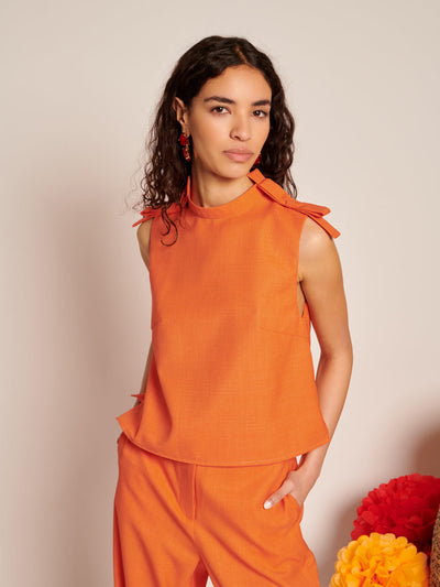 Neroli Bow Crop Top Sun Orange / Z