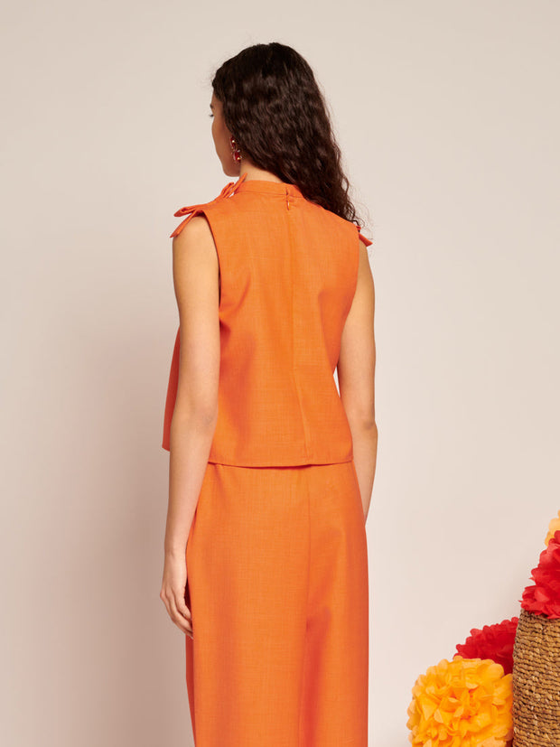 Neroli Bow Crop Top Sun Orange / Z