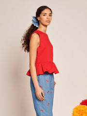 Carmen Open Back Top Carmin Red / Z