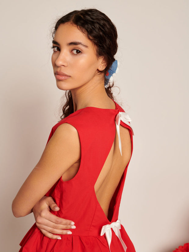 Carmen Open Back Top Carmin Red / Z