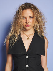 Birdie Collared Vest Coal Black / Z