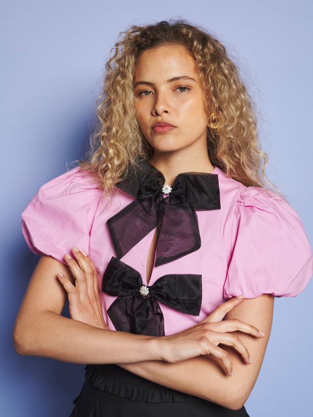 Maisie Bow Top Baby Pink / Z