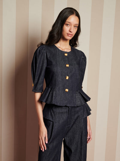 Curio Denim Top Dark Denim / Z