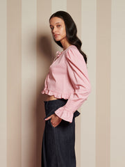 Candle Jewel Tie Top Baby Pink / Z