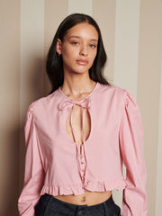 Candle Jewel Tie Top Baby Pink / Z