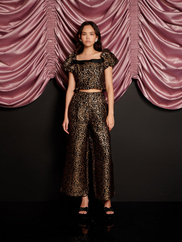 Cherie Leopard Jacquard Top