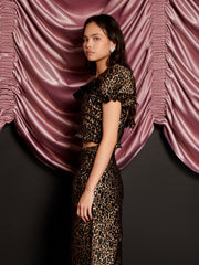 Cherie Leopard Jacquard Top